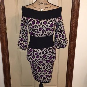 EUC Marciano animal print fitted dress size Medium